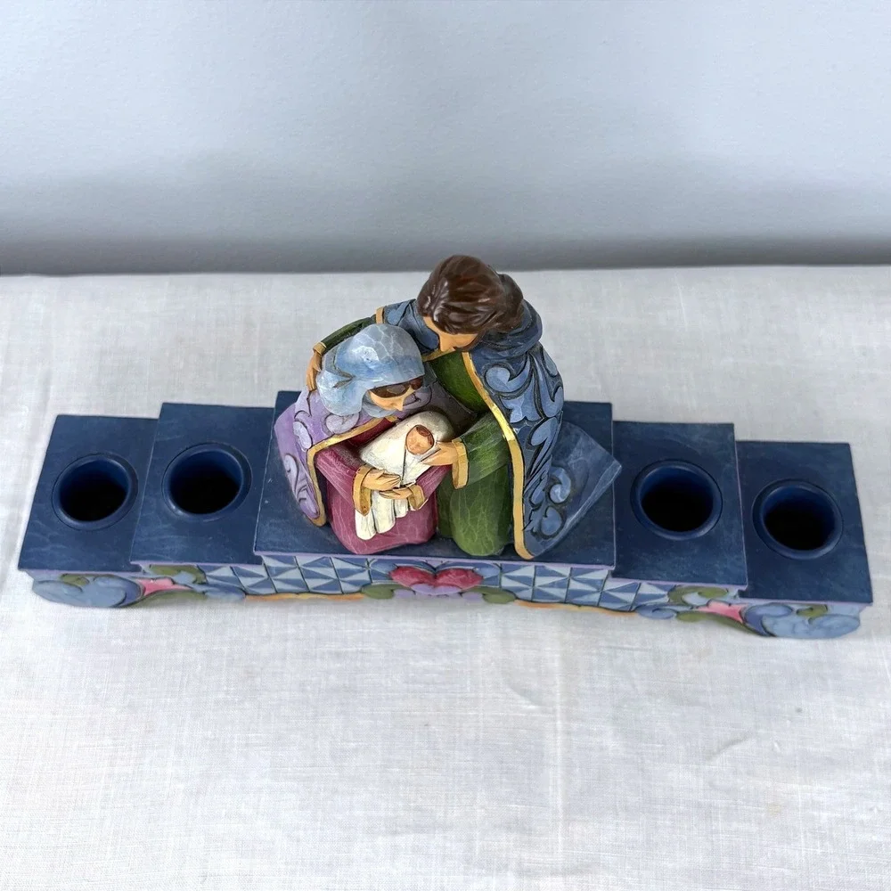 Jim Shore Heartwood Creek Nativity Holy Family 4 Candle Holder 2011 NO BOX